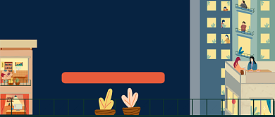 如何处理号邻里关系手绘卡通公众号首图背景