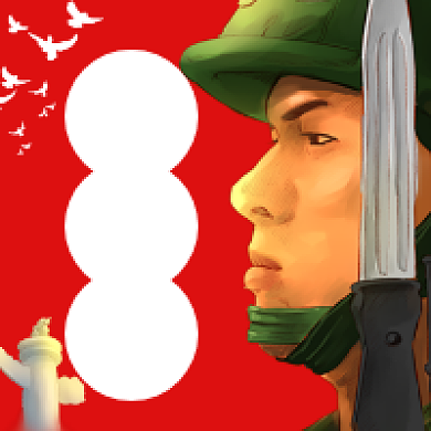 八一建军节简约插画公众号次图背景