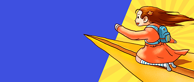 蓝色留学指南教育卡通公众号首图背景