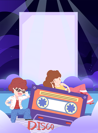 夜生活节迪斯科狂欢海报背景