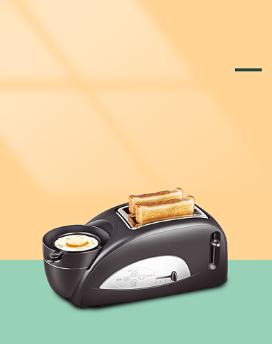 面包机家用早餐机吐司机吐司海报促销背景