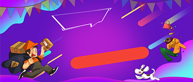 双十一购物乐翻天手绘卡通公众号首图背景