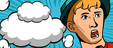 蓝色创意搞笑震惊新闻公众号首图背景