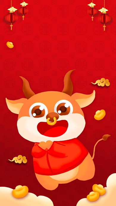 新年祝福贺卡喜庆中国风手机海报背景