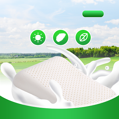 天然乳胶枕头功能促销简约场景主图背景