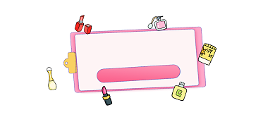 美妆馆促销简约插画公众号logo背景