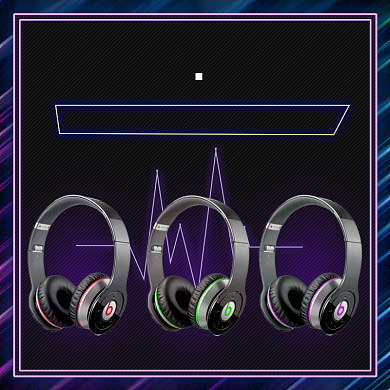 极致畅听竞技无线耳机霓虹抖音风主图背景