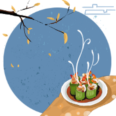 立秋传统节气插画公众号次图背景