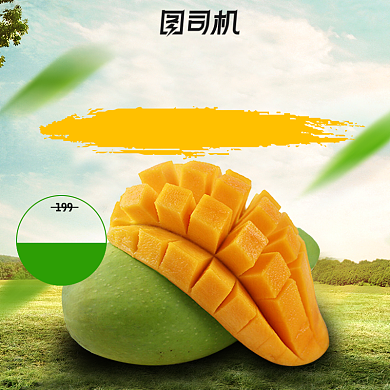 夏日新鲜水果主图模板石榴芒果背景