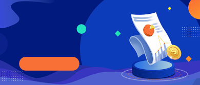 蓝色手绘存款理财公众号首图背景