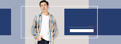 淘宝秋冬季男装上新海报banner背景