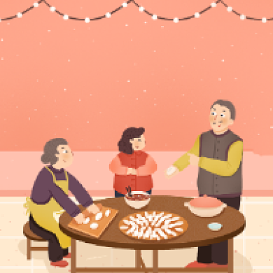 冬至如年简约插画公众号次图背景