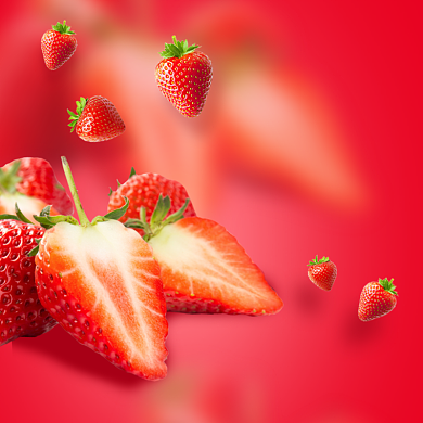草莓水果促销电商主图背景