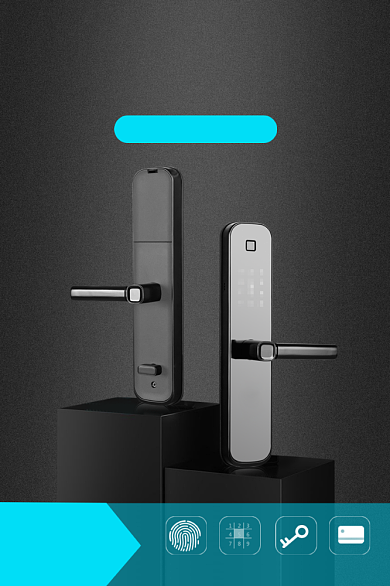 智能防盗家用指纹锁主图背景