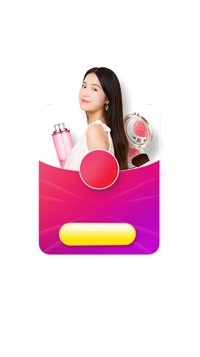 美妆直播间红包雨活动弹窗背景