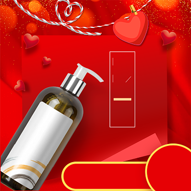 情人节甜美时尚风美妆补水主图背景