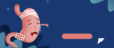 蓝色简约插画风胃是怎么崩坏公众号首图背景