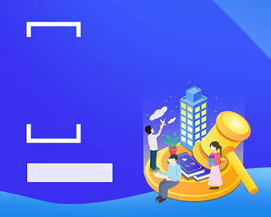 蓝色卡通法律知识教学小程序封面背景