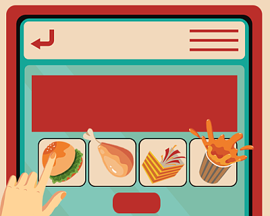 外卖订单手绘卡通公众号小程序封面背景