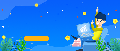 蓝色卡通零钱投资增值公众号首图背景