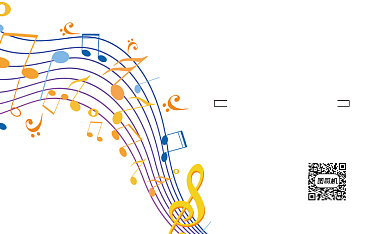彩色音符儿童音乐教育培训名片背景