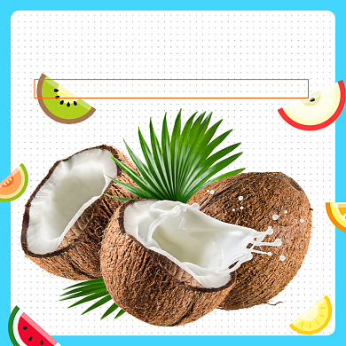 水果椰子季节热卖主图背景
