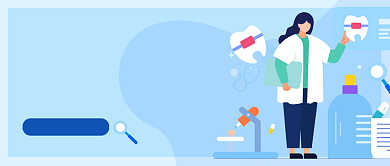 蓝色牙齿口腔科普公众号首图封面背景