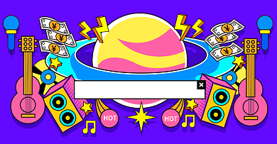 蓝色卡通双十一购物狂欢节背景