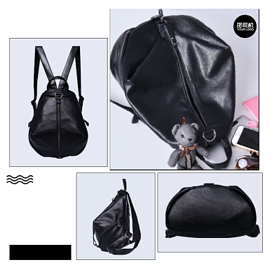 冬季上新女士背包双肩包产品拼图主图背景