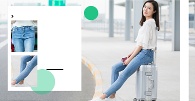 牛仔裤海报促销简约牛仔电商女装时尚背景