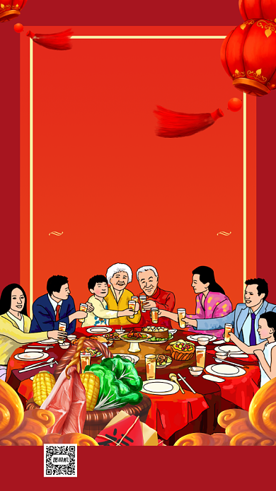 抢年货年货节新年海报设计背景