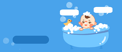 蓝色卡通育儿经验教育公众号首图背景