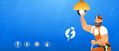 安全用电小贴士蓝色卡通公众号首图背景