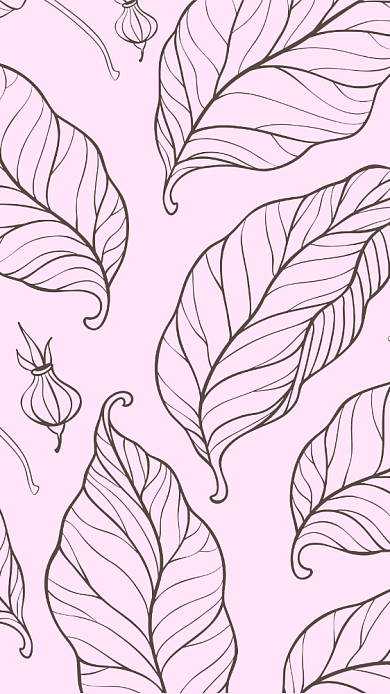 叶子线条清新手机壁纸背景
