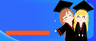 毕业离别同窗情蓝色卡通新媒体配图背景