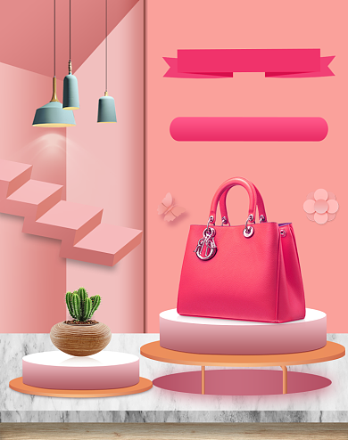 粉色风新势力周秋上新包包海报背景