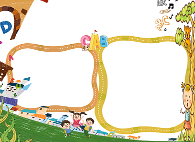 卡通英语学习电子小报手抄报背景