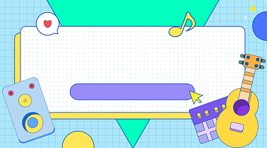 音乐榜单作品卡通广告banner背景