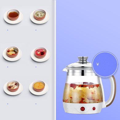养生壶烹饪美食介绍简约促销主图背景