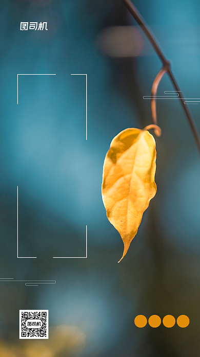 你好秋天时尚简约手机海报背景