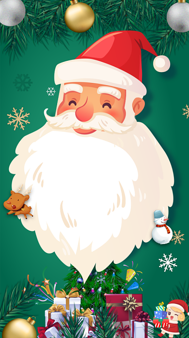 可爱圣诞节电子贺卡手机海报背景