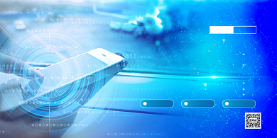 蓝色大气短视频监管展板背景