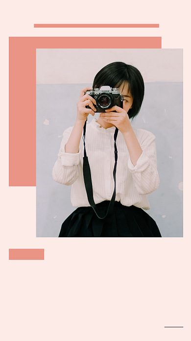 简约日系初春穿搭竖版配图背景