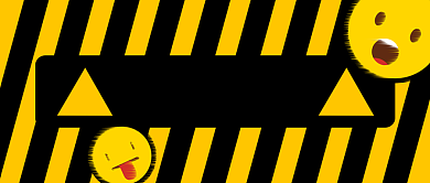 黄色高能预警卡通娱乐公众号首图背景