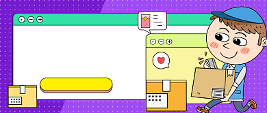 快递维权指南卡通公众号首图背景