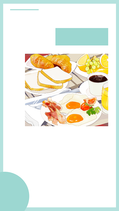 蓝色简约美味早餐文章配图背景