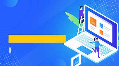 蓝色卡通职场技能培训课程封面背景