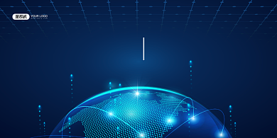 区块链蓝色时尚金融科技论坛展板背景