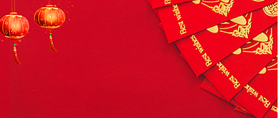 红色喜庆中国风春节快乐公众号首图背景