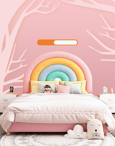 舒适婴儿床促销竖版海报背景